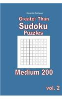 Greater Than Sudoku Puzzles - Medium 200 vol. 2