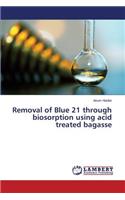 Removal of Blue 21 through biosorption using acid treated bagasse