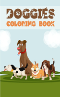 Doggies Coloring Book: Dog Colouring Books for Adults&Kids Popular Bredd Husky, Bernard, York, Pitbull and More