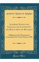 Acadï¿½mie Royale Des Sciences, Des Lettres Et Des Beaux-Arts de Belgique: Rï¿½glements Et Documents Concernant Les Trois Classes, 1896 (Classic Reprint): Rï¿½glements Et Documents Concernant Les Trois Classes, 1896 (Classic Reprint)