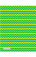 Lined Notebook Journal Yellow Blue Green ZigZags