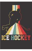 Notebook: Ice Hockey Winter Sports Player Coach Retro College Ruled 6x9 120 Pages