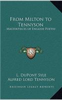 From Milton to Tennyson