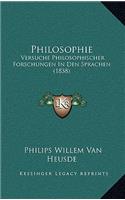 Philosophie: Versuche Philosophischer Forschungen In Den Sprachen (1838)