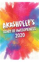 Akashdeep's Diary of Awesomeness 2020: Unique Personalised Full Year Dated Diary Gift For A Girl Called Akashdeep - 185 Pages - 2 Days Per Page - Perfect for Girls & Women - A Great Journ