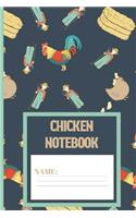 Chicken Notebook: Chicken gifts for women, men, kids, and chicken lovers: cute & elegant Nile blue design blank Lined notebook/Journal to write in
