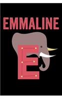 Emmaline: Journal (Diary, Notebook) Personalized Custom Name Alphabet Elephant Birthday Gift for Girls