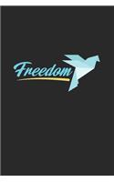 Freedom: 6x9 Origami - dotgrid - dot grid paper - notebook - notes