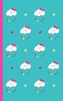 Rainbow Cloud Notebook: Cute notebook 200 pages, size 6" x 9", white paper, small size fits in most handbags.
