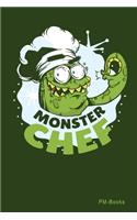 Monster Chef: Gepunktetes A5 Notizbuch oder Heft für Schüler, Studenten und Erwachsene