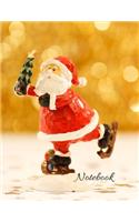 Notebook: Christmas large Notebook 1/2 Picture 4x4/ Christmas Lined and chequered Journal / Notes Christmas, Holiday/ Notebook Santa Claus/ ideas book/ Compos