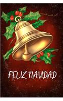 Feliz Navidad: Diario de Navidad Cuaderno, Cubierta Roja con Tema de Copo de Nieve