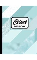 Client Log Book: Client Profile Log Book Including Address Details, Appointment and More Abstract Aquamarine Cover(10 Vol.)