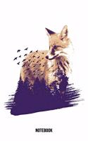 Notebook: Fox Notebook Blank Dot Grid Animal Journal dotted with dots 6x9 120 Pages Checklist Record Book Funny Take Notes Planner Paper Christmas Gift for Cu