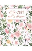 2018-2019 Weekly Planner: Undated Planner with Pink Flamingo Floral for Women Girls - Large 8.5x11 - Agenda Calendar