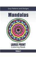 Mandalas Large Print Coloring Book