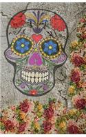 Sugar Skull & Roses Journal Notebook, Wide Ruled: 100 Sheets / 200 Pages, 5.5