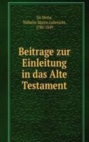 Beitrage zur Einleitung in das Alte Testament