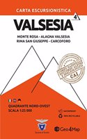 Valsesia North West Hiking Map 4: Monte Rosa, Alagna Valsesia, Rima San Giuseppe, Carcoforo