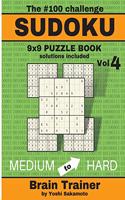 The #100 SUDOKU Challenge 9x9 PUZZLE BOOK by Yoshi Sakamoto Vol. 4