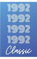 1992 Classic: Funny 27th Birthday Gift Classic Journal / Notebook / Diary (6 x 9 - 110 Blank Lined Pages)