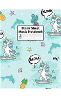 Blank Sheet Music Notebook: Easy Blank Staff Manuscript Book Large 8.5 X 11 Inches Musician Paper Wide 12 Staves Per Page for Piano, Flute, Violin, Guitar, Trumpet, Drums, Cell