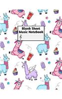 Blank Sheet Music Notebook: Easy Blank Staff Manuscript Book Large 8.5 X 11 Inches Musician Paper Wide 12 Staves Per Page for Piano, Flute, Violin, Guitar, Trumpet, Drums, Cell
