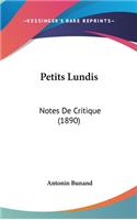 Petits Lundis: Notes de Critique (1890)