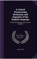 A Critical Pronouncing Dictionary, and Expositor of the English Language: In Which the Meaning of Every Word Is Explained