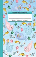Composition Notebook: Seal Semi Aquatic Animals Exercise Book Journal, Back To School Gifts For Teens Girls Boys Kids Friends Students 8x10" 110 Pages