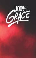 100 % Grace: Red Christian Bible Study Planner Journal Notebook Organizer - Women Weekly Daily Verse Scripture Prayer Notes Devotion SOAP Reflection Worship - 8.