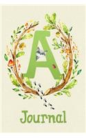 Cute Woodland Critter Journal with Initial