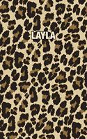 Layla: Personalized Notebook - Leopard Print (Animal Pattern). Blank College Ruled (Lined) Journal for Notes, Journaling, Diary Writing. Wildlife Theme Des