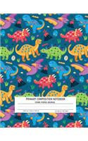 Primary Composition Notebook Story Paper Journal: Dotted Midline and Picture Space - 100 Story Pages - Dinosaur