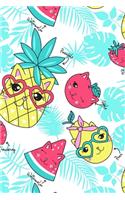 Super Cute Kawaii Apple Pear Pineapple Strawberry Watermelon Cat Notebook