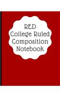 RED College Ruled Composition Notebook