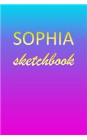 Sophia: Sketchbook - Blank Imaginative Sketch Book Paper - Pink Blue Gold Custom Letter S Personalized Cover - Teach & Practice Drawing for Experienced & As