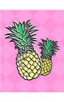 Wide Ruled Lined Paper Notebook: Pineapples