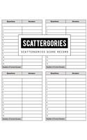 Scattergories Score Record: Scattergories Score Game Record Book, Scattergories Score Keeper, Keep track of who ahead in your favorite creative thinking category based party ga
