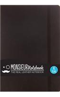 Monsieur Notebook Black Leather Plain Medium