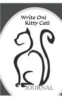 Write On! Kitty Cat!: Journal Notebook with 6 Index Pages of the 100 Page 6 X 9 Lined and Numbered Cream Papers.