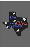 God Bless Texas: Blank Journal & Notebook Hurricane Harvey Support, Grey