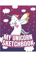My Unicorn Sketchbook: Blank Unlined Doodle Book V28