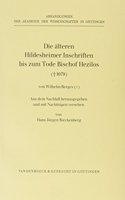 Die Alteren Hildesheimer Inschriften Bis Zum Tode Bischof Hezilos (Gest. 1079)