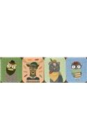 Pocket Note Set of 4 Mini-Pads: Hipster Animals: A Fabulous Collection of 4 Mini-Pads