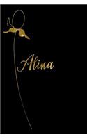 Alina: Personalized Writing Journal for Women - Elegant Black and Gold