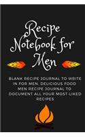Recipe Notebook for Men