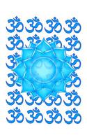 Blue Glass Lotus Flower Drawing With Om Pattern