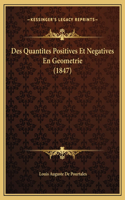 Des Quantites Positives Et Negatives En Geometrie (1847)