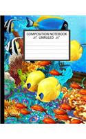 Unruled Composition Notebook 8" x 10". 120 Pages. Coral Reef.